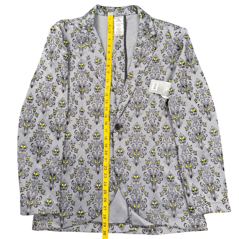 Disney Haunted Mansion Damask Pattern Blazer Jacket Glow in the Dark‎ S/M NWT - Picture 6 of 7
